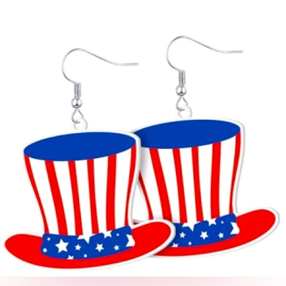 🇺🇸USA🇺🇸 Red/White/Blue Lite Weight Dangle Earring🎩